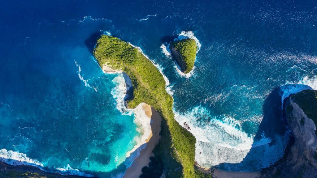 Klingking Beach Nusa Penida arial view