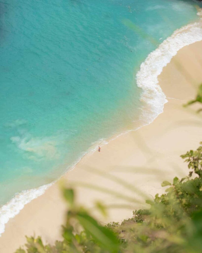 man walk in beach